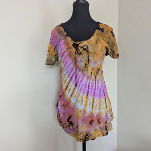 Advance Apparels Tie-Dye Hippie Tunic - Embroidered - One Size